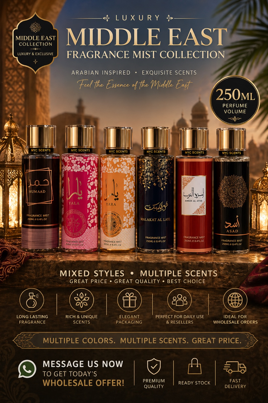 CZ-LTF2501 250ML Middle East Style Fragrance Mist